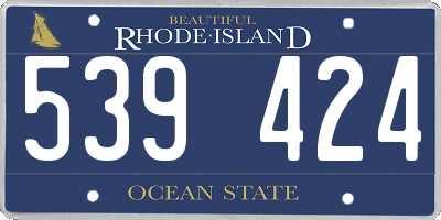 RI license plate 539424