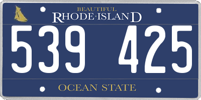 RI license plate 539425