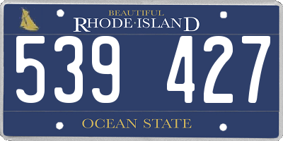 RI license plate 539427