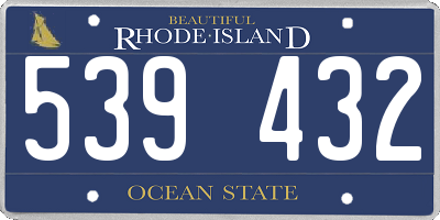 RI license plate 539432