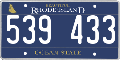 RI license plate 539433