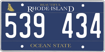 RI license plate 539434