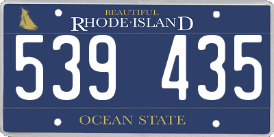 RI license plate 539435