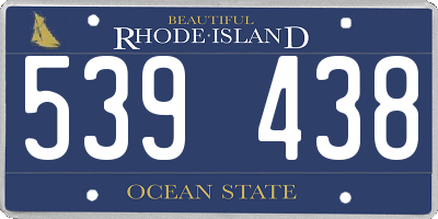 RI license plate 539438
