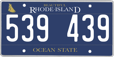 RI license plate 539439