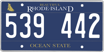 RI license plate 539442