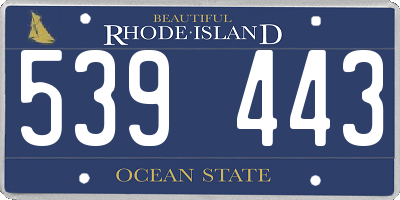 RI license plate 539443