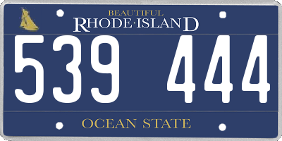 RI license plate 539444
