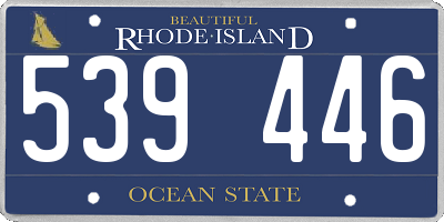 RI license plate 539446
