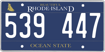 RI license plate 539447