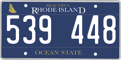 RI license plate 539448