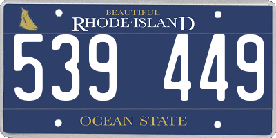 RI license plate 539449