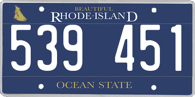 RI license plate 539451
