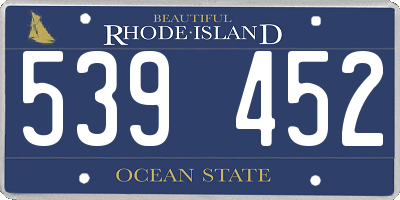 RI license plate 539452