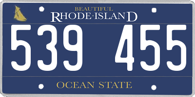 RI license plate 539455