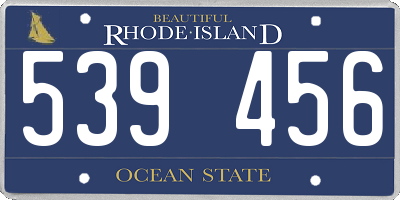 RI license plate 539456
