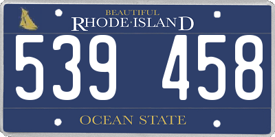 RI license plate 539458