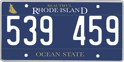 RI license plate 539459