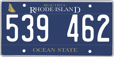 RI license plate 539462