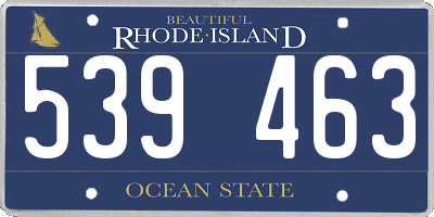 RI license plate 539463