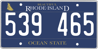 RI license plate 539465