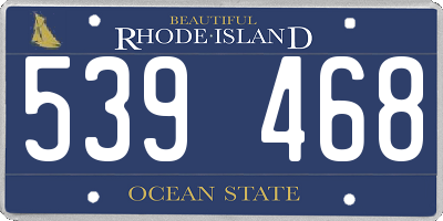 RI license plate 539468