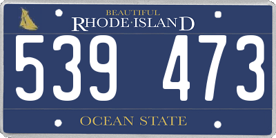RI license plate 539473
