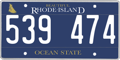 RI license plate 539474