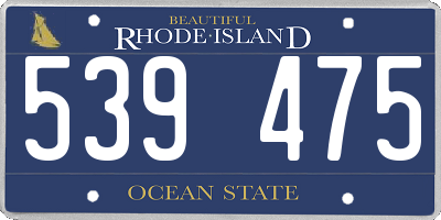 RI license plate 539475