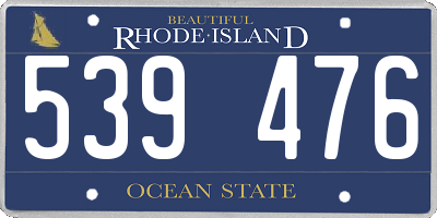 RI license plate 539476