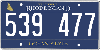 RI license plate 539477