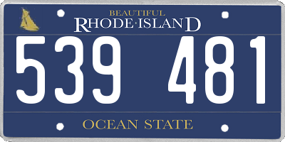 RI license plate 539481