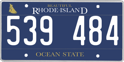 RI license plate 539484