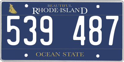 RI license plate 539487