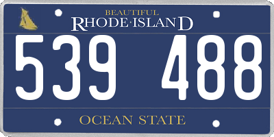 RI license plate 539488