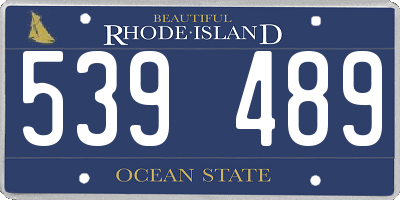 RI license plate 539489
