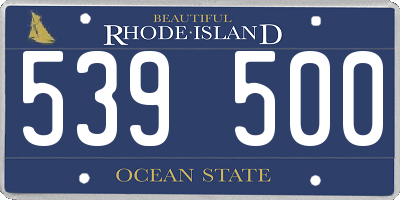 RI license plate 539500