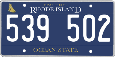 RI license plate 539502