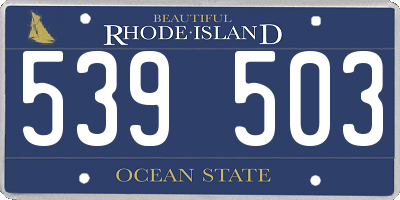 RI license plate 539503