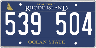 RI license plate 539504