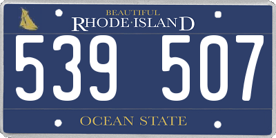 RI license plate 539507