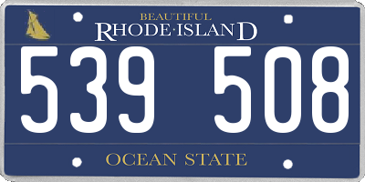 RI license plate 539508