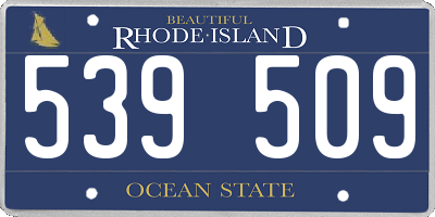 RI license plate 539509