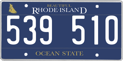 RI license plate 539510