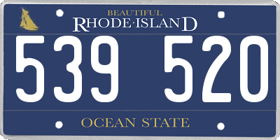 RI license plate 539520