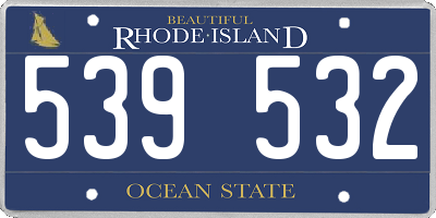 RI license plate 539532