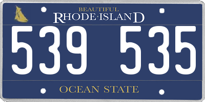 RI license plate 539535