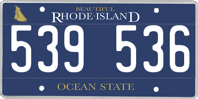 RI license plate 539536