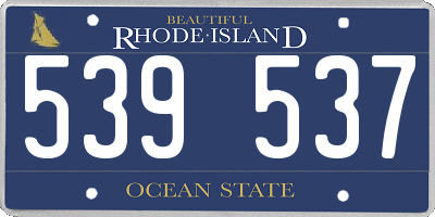 RI license plate 539537