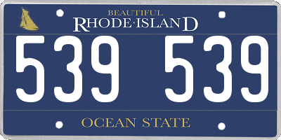 RI license plate 539539